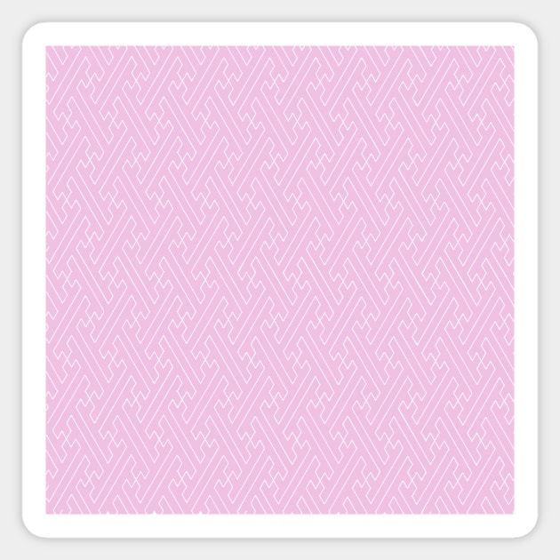 Traditional Japanese Sayagata Geometric Pattern in Pastel Pink/Purple Sticker by Charredsky